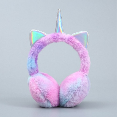 Cute Unicorn Earmuffs for Kids & Women – Fluffy Cat Ear Warmer Headband