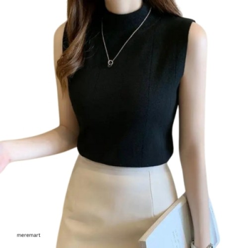 Spring & Summer Women's Sleeveless Tops - Casual Solid Knit Blouses