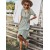 Elegant Striped Lantern Sleeve Summer Dress – V-Neck Ruffle Midi for Women 2024