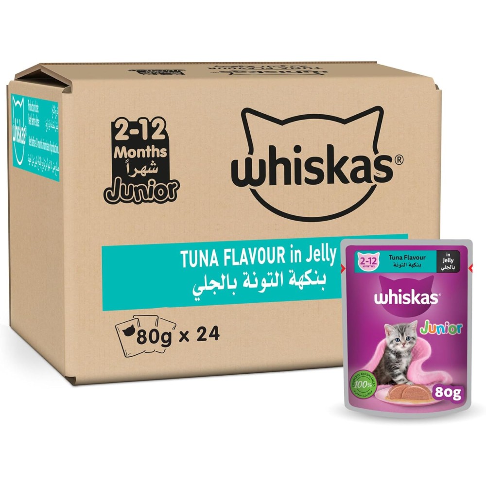 Whiskas Junior Tuna in Jelly: Complete Wet Kitten Food (24 x 80g)