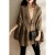 Vintage Plaid Woolen Poncho Coat for Women – Elegant V-Neck Cape Jacket, Office & Casual Chic