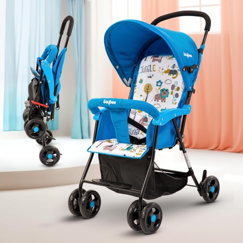 Baybee Lightweight Foldable Baby Stroller – Adjustable Backrest, Canopy & Safety Harness