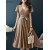 Elegant V-Neck Belted A-Line Sundress – Solid Color Casual Holiday Dress 2024