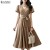 Elegant V-Neck Belted A-Line Sundress – Solid Color Casual Holiday Dress 2024